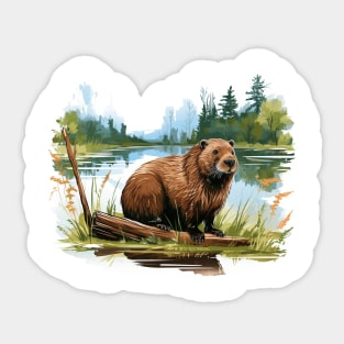 I Love Beaver Sticker